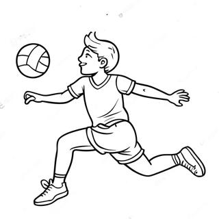 Page A Colorier Dun Joueur De Volleyball Sautant Pour Smasher 41087-8978