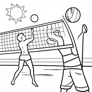 Page A Colorier Dune Scene De Volleyball De Plage 41089 8985