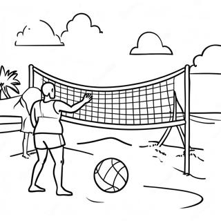 Page A Colorier Dune Scene De Volleyball De Plage 41089 8987