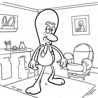 Squidward Dans Sa Maison Page A Colorier 41448-9057