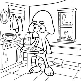 Squidward Dans Sa Maison Page A Colorier 41448-9058