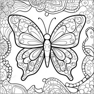 Page A Colorier De Papillon En Mosaique Coloree 42363-9255