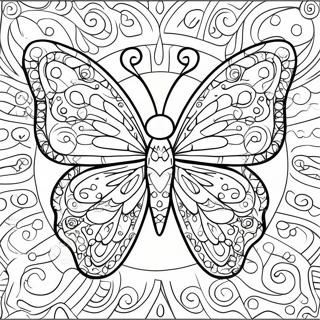 Page A Colorier De Papillon En Mosaique Coloree 42363-9256