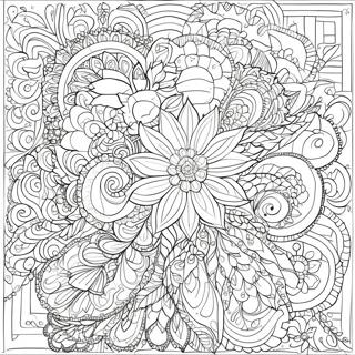 Page A Colorier De Fleur En Mosaique Complexe 42364-9257