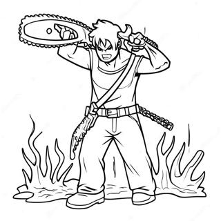 Chainsaw Man Demon Sur Une Page A Colorier 42729-9339