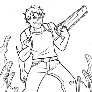 Chainsaw Man Demon Sur Une Page A Colorier 42729-9340