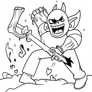 Chainsaw Man Combattant Le Diable Sur Une Page A Colorier 42731-9347