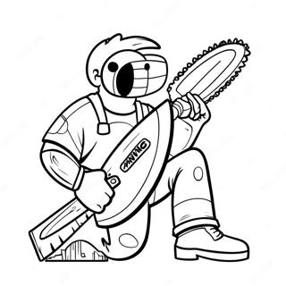 Chainsaw Man Avec Une Tronconneuse Sur Une Page A Colorier 42732-9352