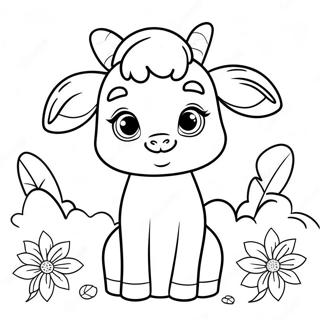 Mignon Bebe Chevre Sur Une Page A Colorier 42818-9356