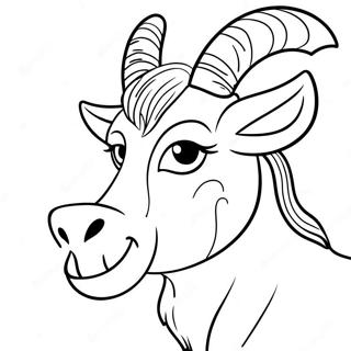 Chevre En Colere Avec Des Cornes Sur Une Page A Colorier 42822-9370