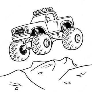 Page A Colorier De Monster Truck Sautant Par Dessus Des Obstacles 4287-2574