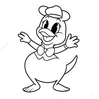 Daisy Duck Dans Une Pose Joyeuse Sur Une Page A Colorier 42914-9375