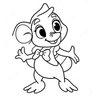 Daisy Duck Dans Une Pose Joyeuse Sur Une Page A Colorier 42914-9376