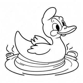 Donald Duck Nageant Dans La Piscine A Colorier 43208-9452