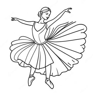 Page A Colorier De Danseuse De Ballet En Pose Elegante 43646-9534