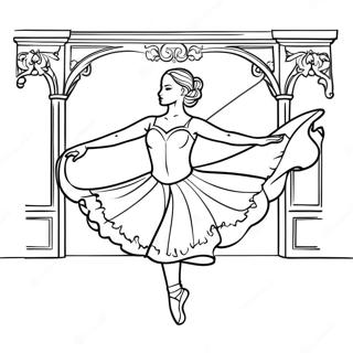 Page A Colorier De Danseuse De Ballet En Pose Elegante 43646-9535