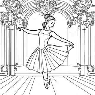 Page A Colorier De Danseuse De Ballet En Pose Elegante 43646-9536