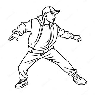 Page A Colorier De Danseur Hip Hop Realisant Des Tricks 43647-9538