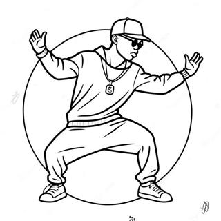 Page A Colorier De Danseur Hip Hop Realisant Des Tricks 43647-9539