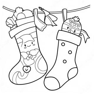 Chaussettes De Noël Pages À Colorier