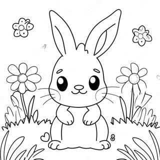 Page A Colorier De Mignon Lapin Dans Un Jardin De Fleurs 4376-960