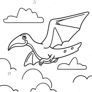 Page A Colorier Dun Pterodactyle Colore Planant A Travers Les Nuages 44089-9635