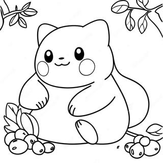 Snorlax Mangeant Des Baies Page A Colorier 44350-9697