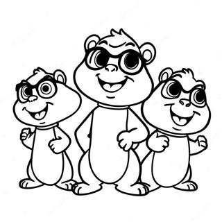 Alvin Et Les Chipmunks Chantant Page A Colorier 44531-9734