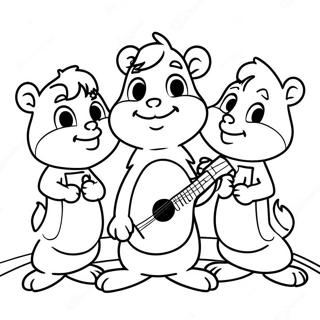 Alvin Et Les Chipmunks Chantant Page A Colorier 44531-9735