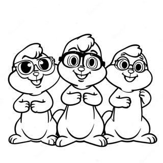 Alvin Et Les Chipmunks Chantant Page A Colorier 44531-9736