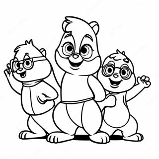 Alvin Et Les Chipmunks Dansant Page A Colorier 44532-9737