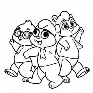 Alvin Et Les Chipmunks Dansant Page A Colorier 44532-9738