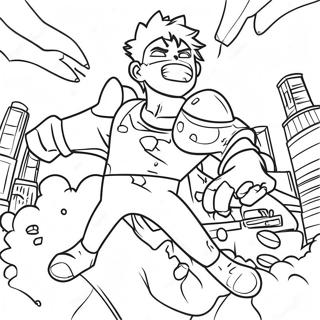 Scene Daction Manga Dynamique Page A Colorier 44614-9760