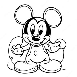 Page A Colorier De Mickey Mouse Heureux 4465-1066