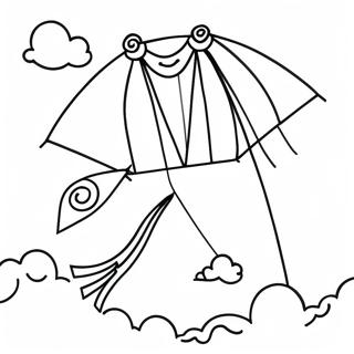 Cerf Volant Colore Volant Dans Le Ciel Page A Colorier 45316-9916