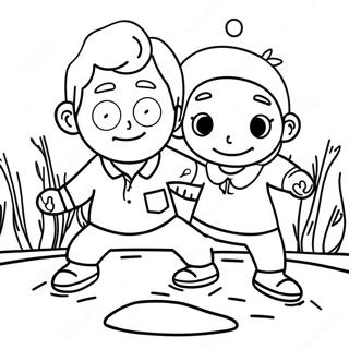 Page A Colorier De Phil Et Lil Deville Dans Une Flaque De Boue 45494 9970