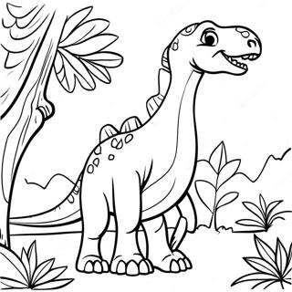 Page A Colorier De Brachiosaurus Mangeant Des Feuilles 45579-9974