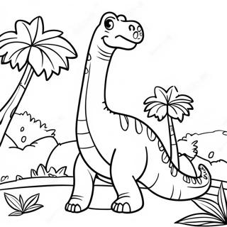 Page A Colorier De Brachiosaurus Mangeant Des Feuilles 45579-9976