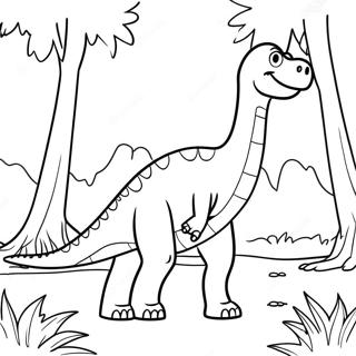 Page A Colorier De Brachiosaurus Dans Une Foret 45580-9977