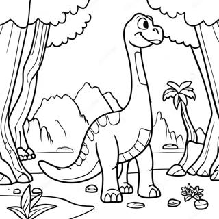 Page A Colorier De Brachiosaurus Dans Une Foret 45580-9978