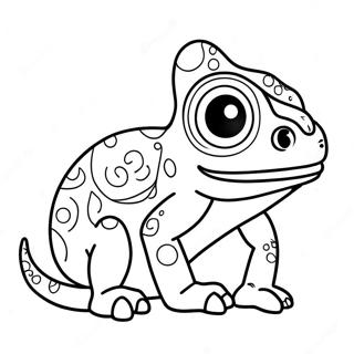 Page A Colorier De Cameleon Heureux Avec De Grands Yeux 45941-10057