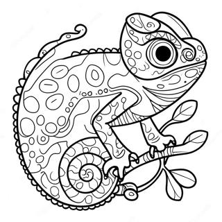 Page A Colorier De Cameleon Heureux Avec De Grands Yeux 45941-10058