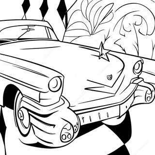 Page A Colorier Delvis Dans Une Cadillac Classique 46034 10090