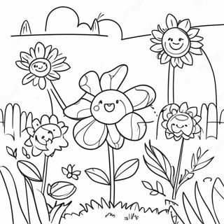 Page A Colorier De Jardin De Fleurs Colorees 467-1832