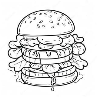 Page A Colorier De Hamburger Juteux Sur Un Grill 46807-10244
