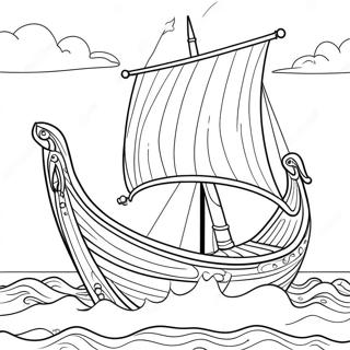 Bateau Viking Naviguant Page A Colorier 47191-10317