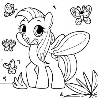 Fluttershy Avec Des Papillons Colores Page A Colorier 47284-10333