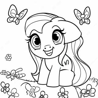 Fluttershy Avec Des Papillons Colores Page A Colorier 47284-10336