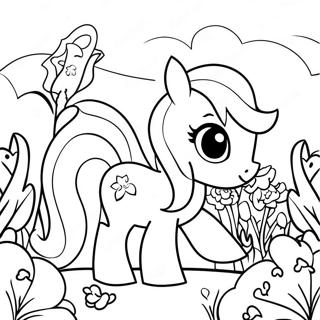 Fluttershy Dans Un Jardin De Fleurs Page A Colorier 47285-10337