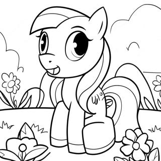 Fluttershy Dans Un Jardin De Fleurs Page A Colorier 47285-10338